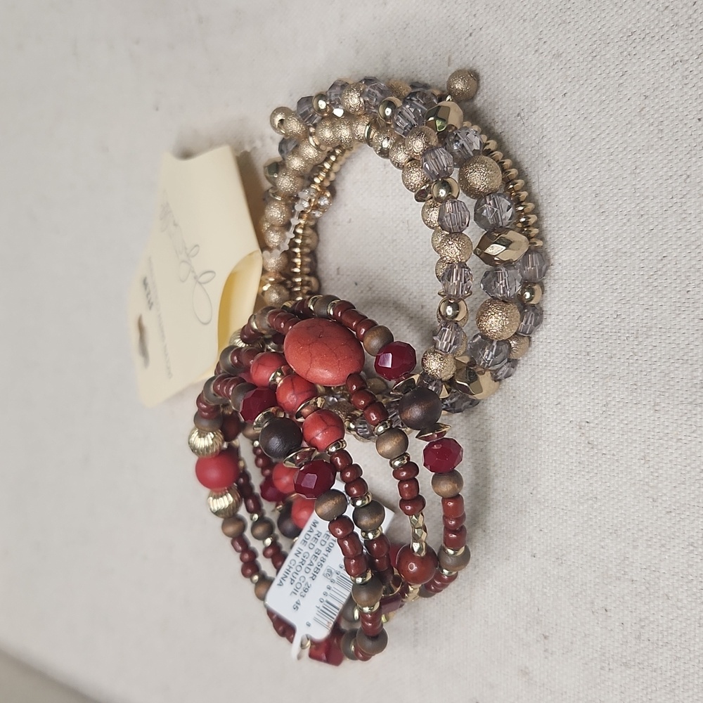 NWT Holiday Beaded Coil Bracelet Bundle